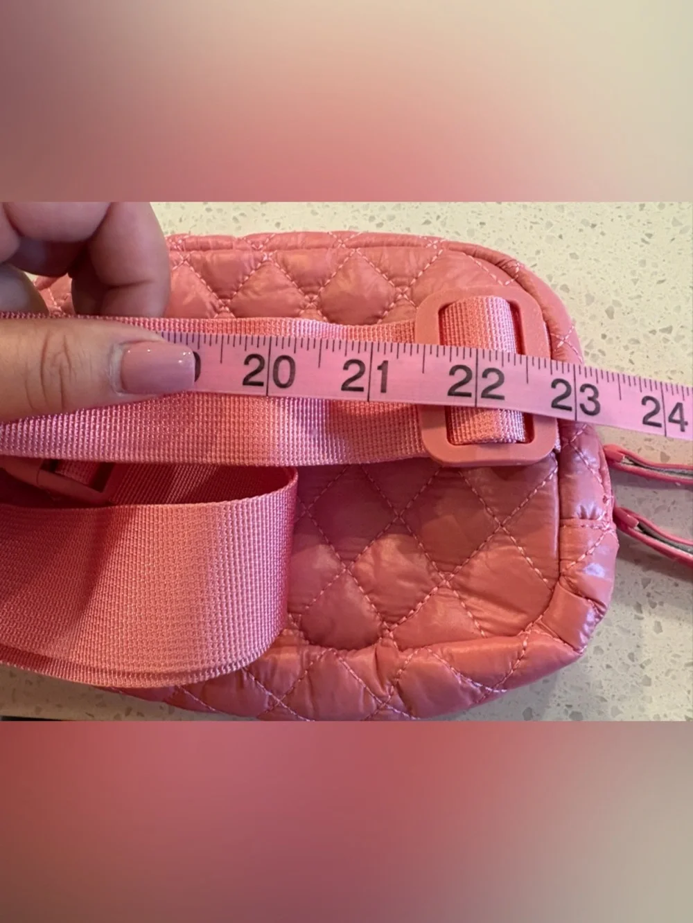 Quilted Pink belt bag fanny pack bum bag